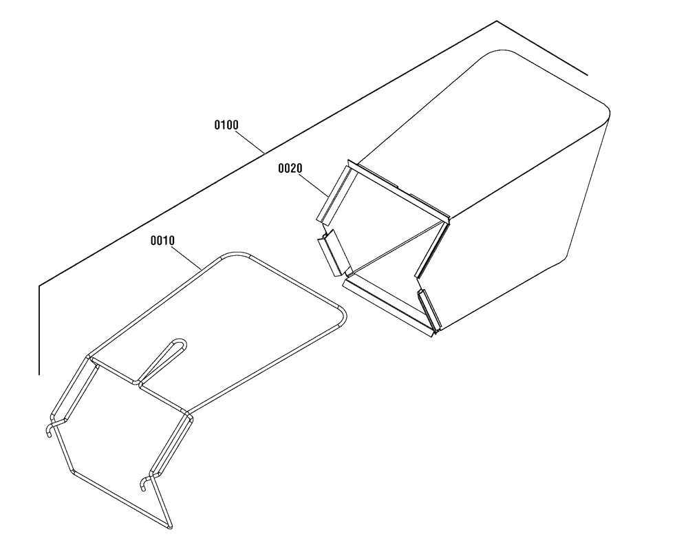 Grass Bagger, 22" (7600107) Diagram and Parts List for 7800822-BTXPV22700E 2011 Briggs and Stratton Lawn Mower